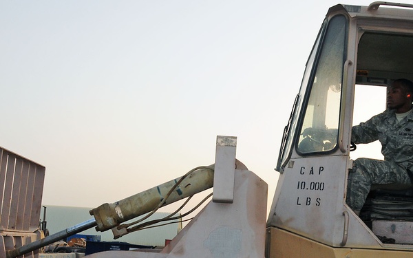 Moving Cargo at the 386th Logisitics Readiness Squadron