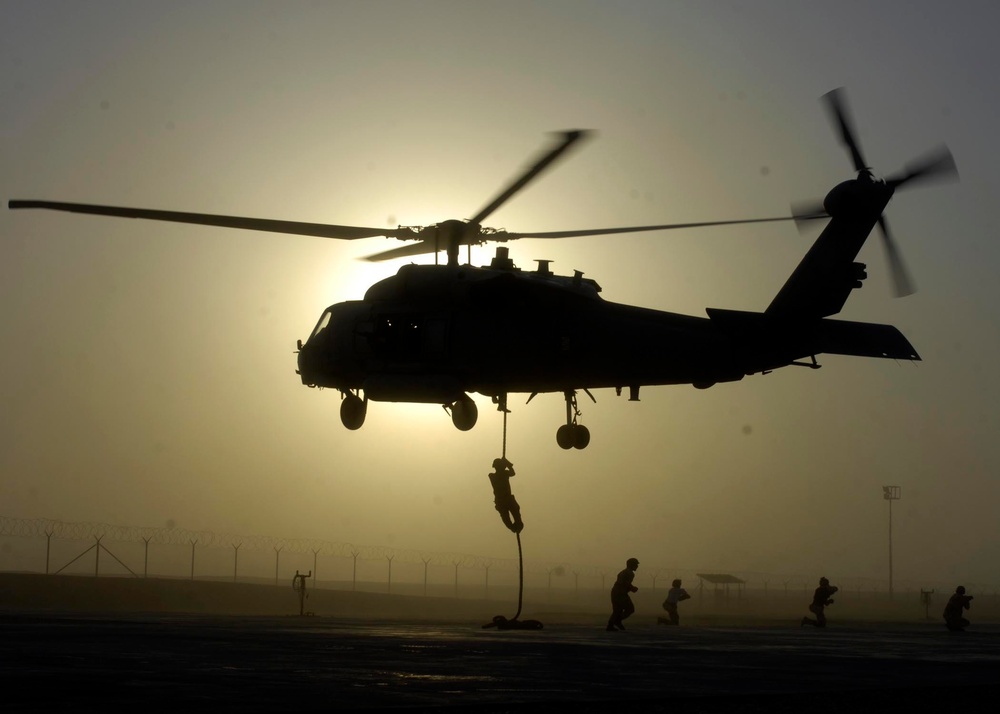 9th RCB conducts fast-rope and helicopter training