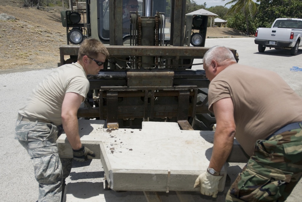 Airmen make repairs at Windmill Beach