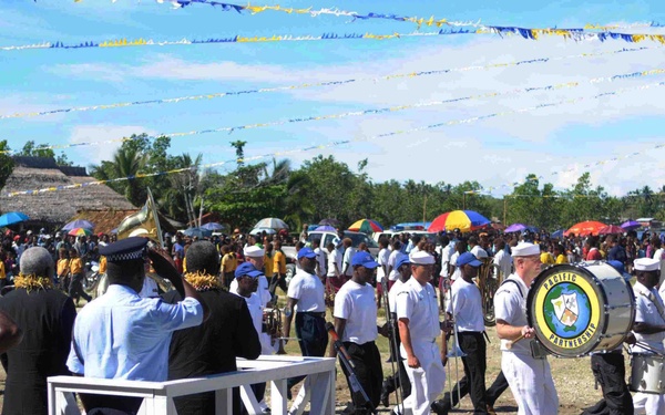 Pacific Fleet Band performs at Malaita's 26th Anniversary Second Appointed Day ceremony