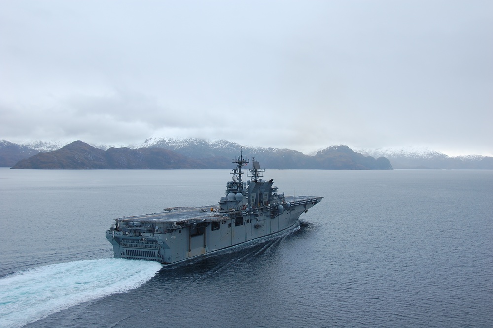 Ship in the Strait of Magellan