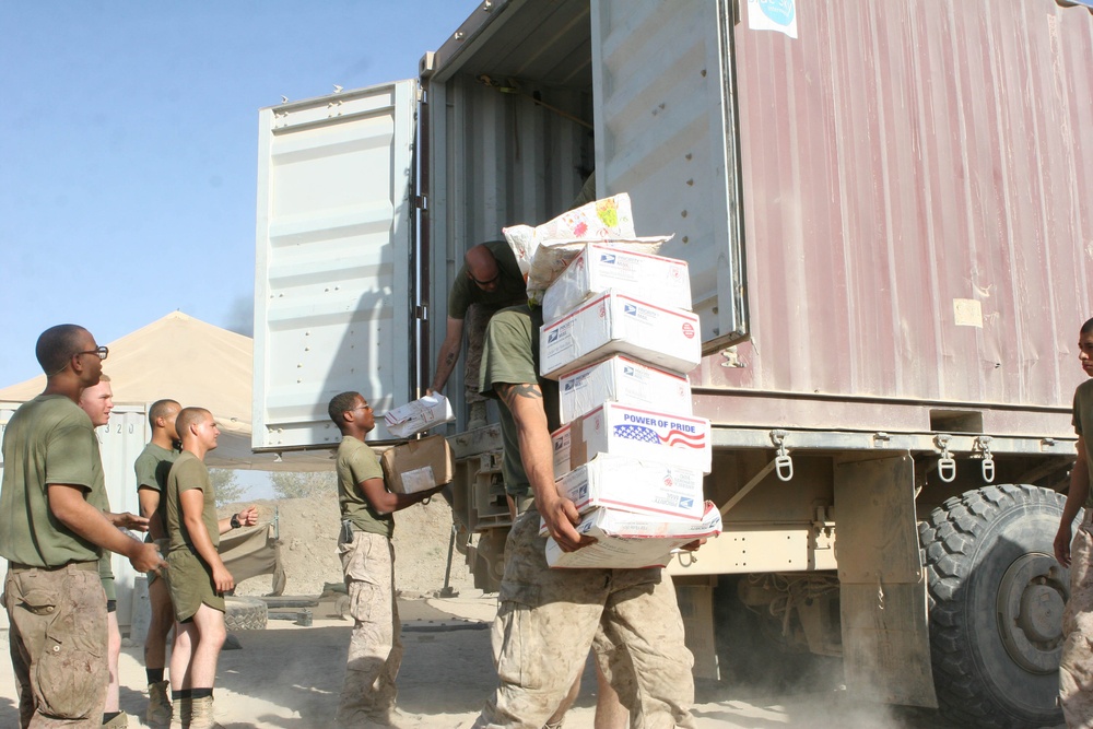 Mail boosts morale for Marines on front lines