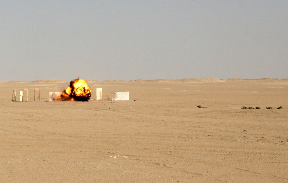 Combat engineers training in Kuwait