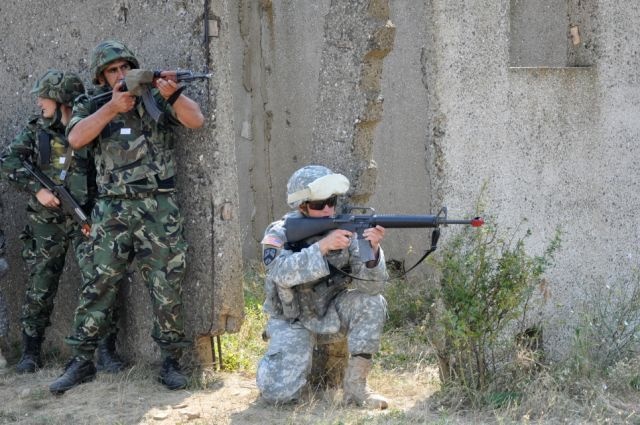 U.S. Bulgarian Forces Practice Military Operations in Urban Terrain