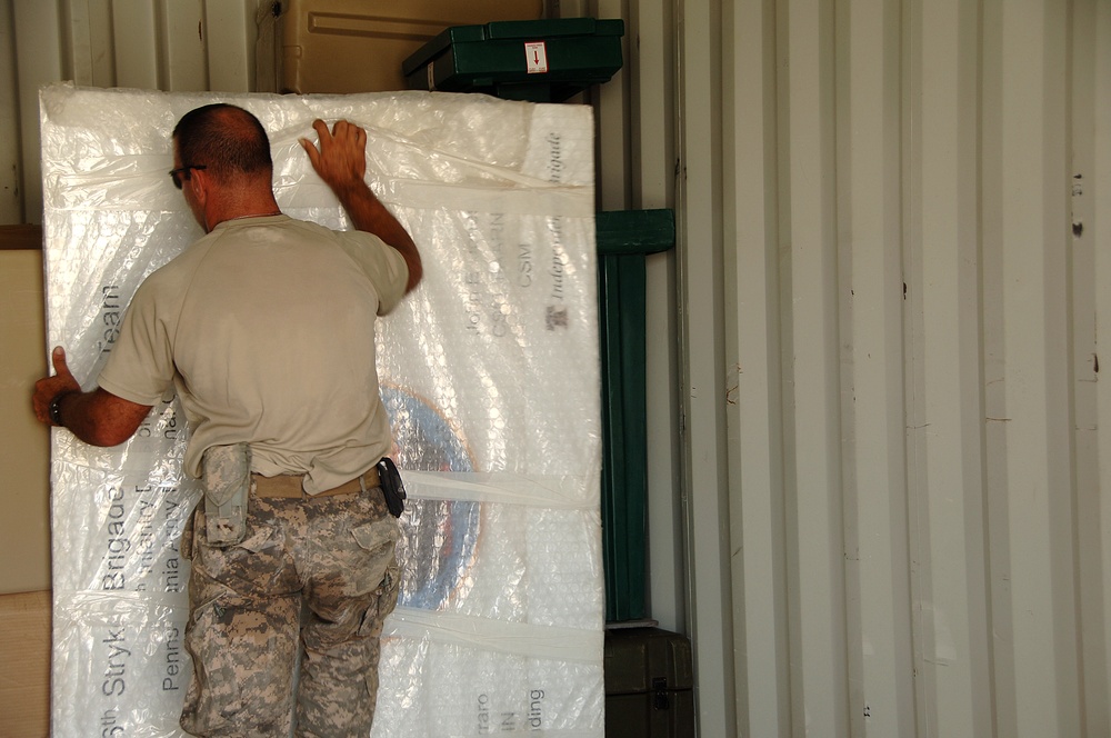 Soldiers pack up to head home