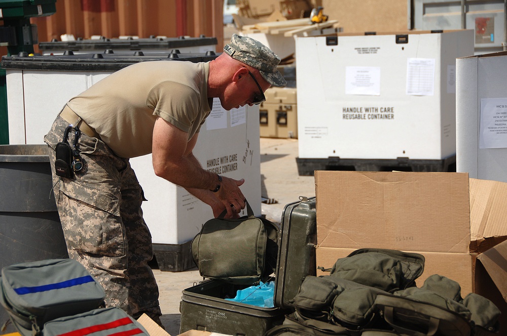 Soldiers pack up to head home