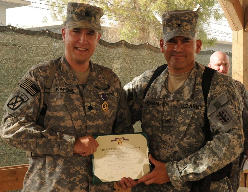 84th Engineer Battalion Commander Receives Purple Heart