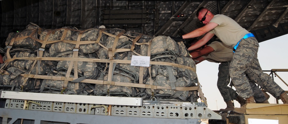 Moving Cargo at the 386th Logisitics Readiness Squadron
