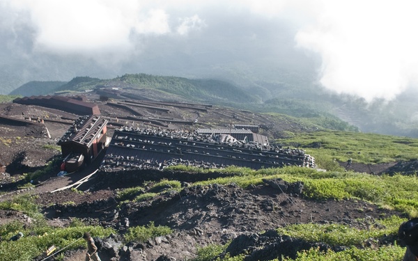 Climbing up Mt. Fuji