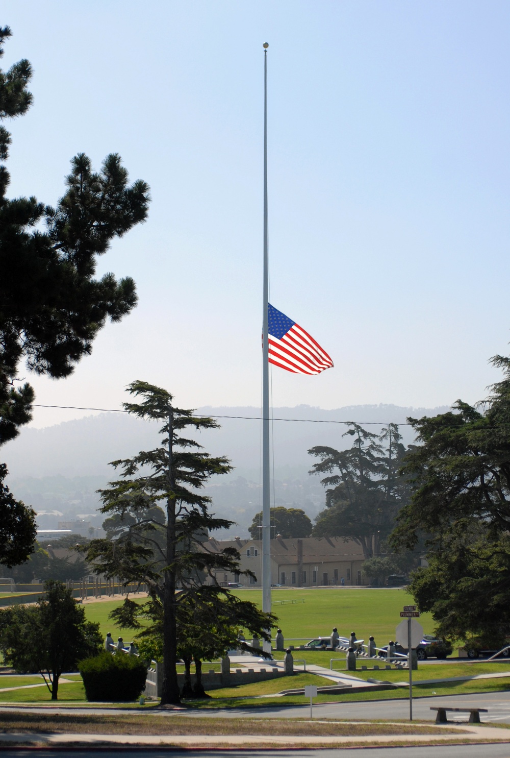 Flags Lowered at POM in Honor of Sen. Kennedy