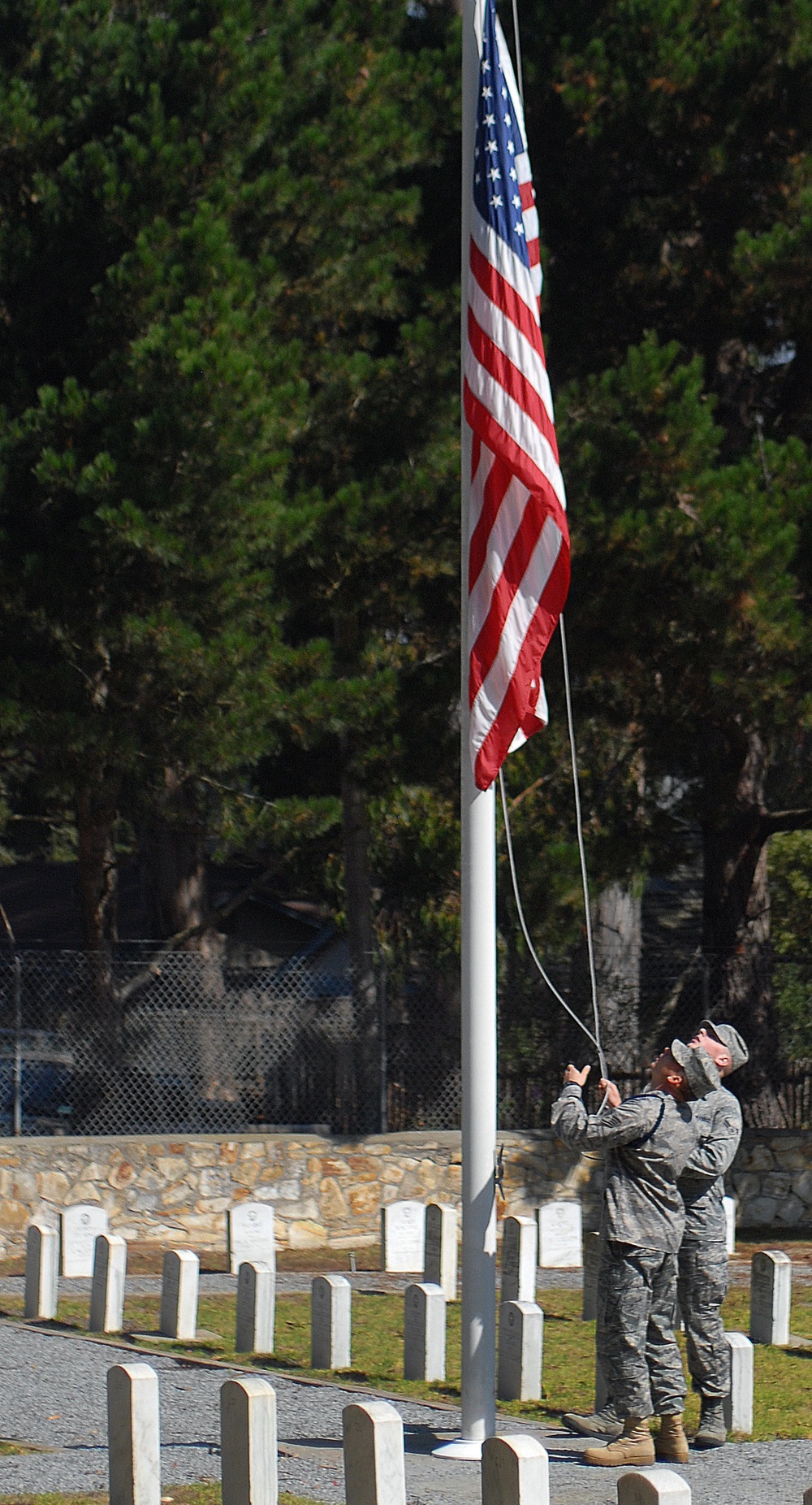 Flags Lowered at POM in Honor of Ted Kennedy