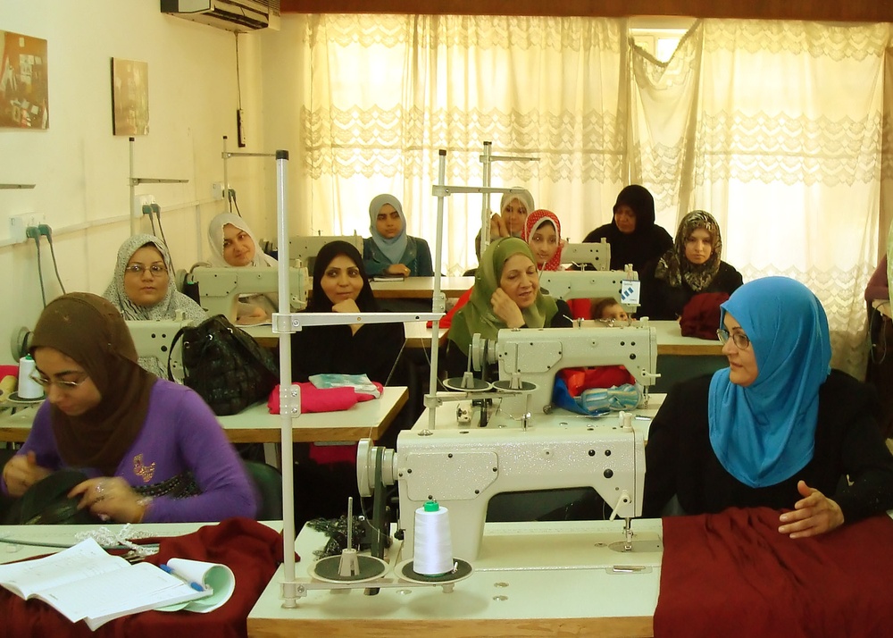 Iraqis learn computer, sewing skills