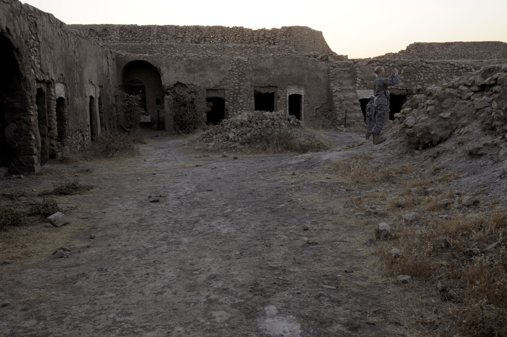 Soldiers visit ancient monastery