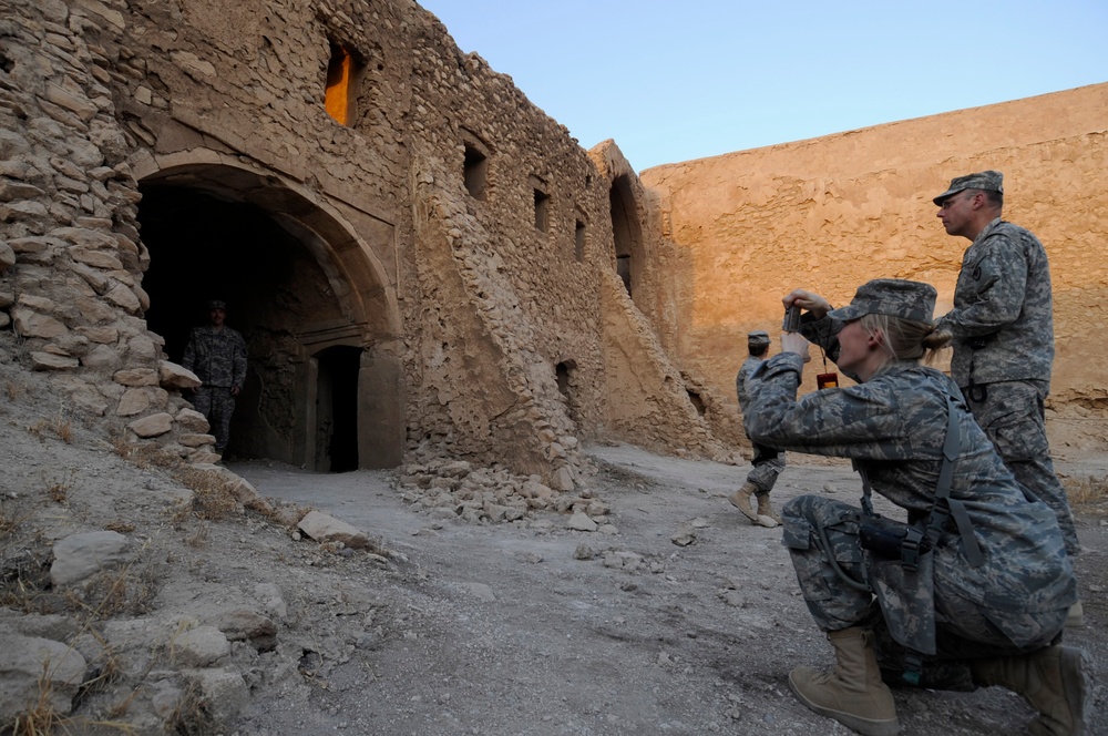 Soldiers visit ancient monastery