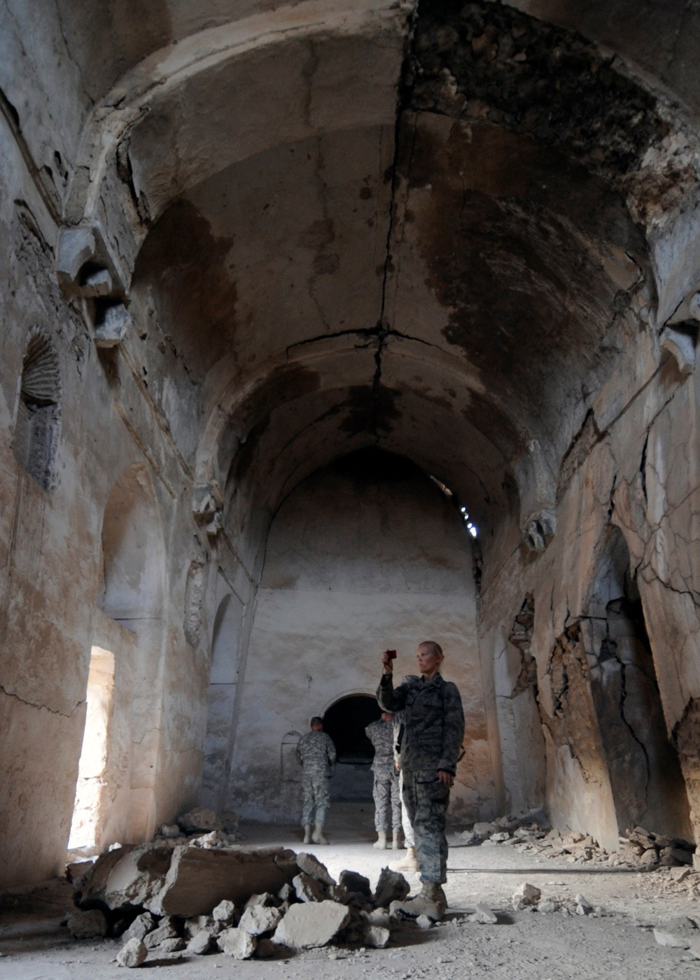 Soldiers visit ancient monastery