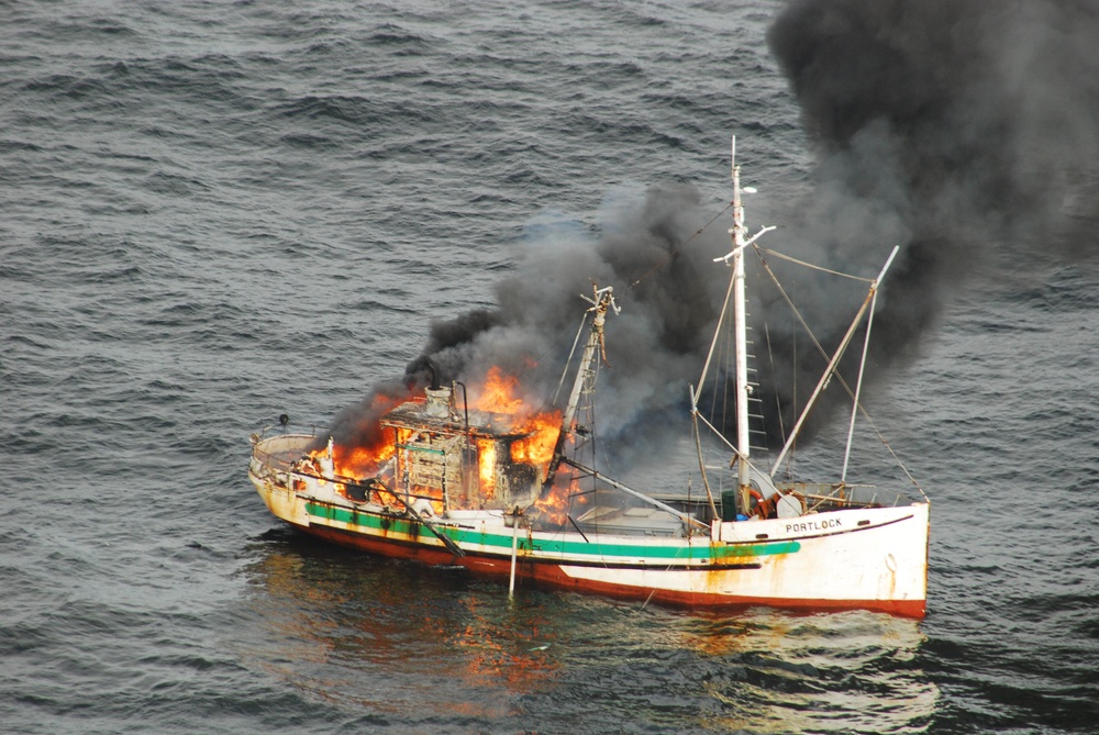 Coast Guard Responds to 60-foot Vessel on Fire