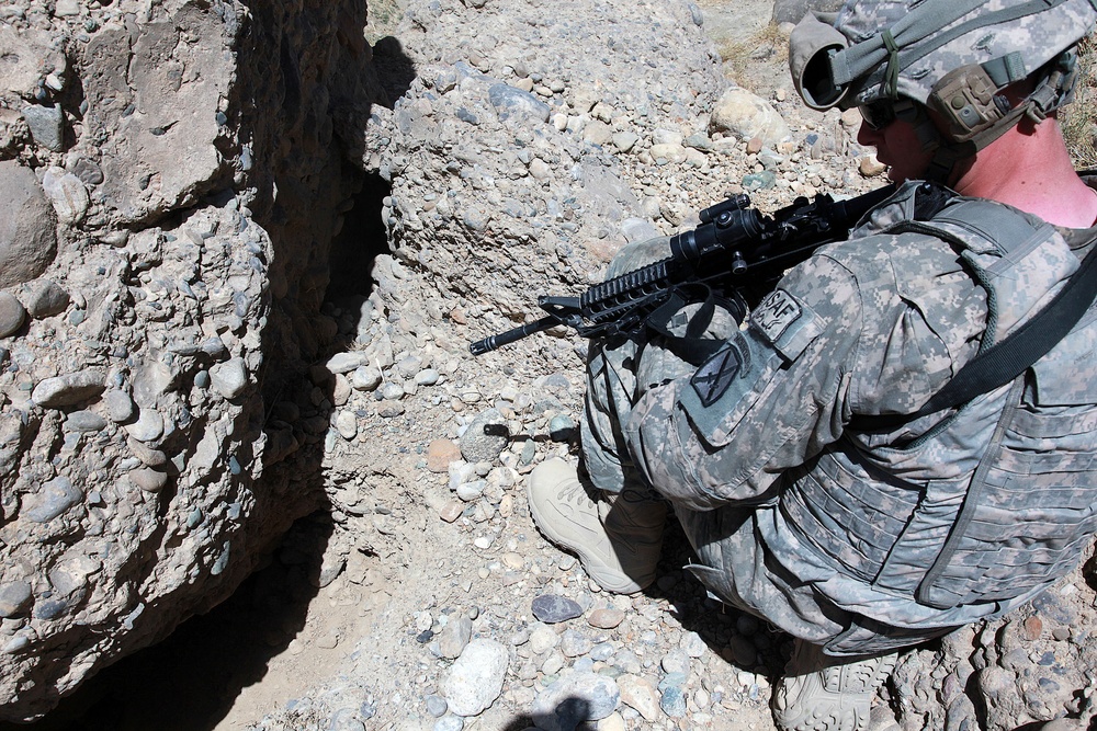 Dismounted patrol and construction in Logar province