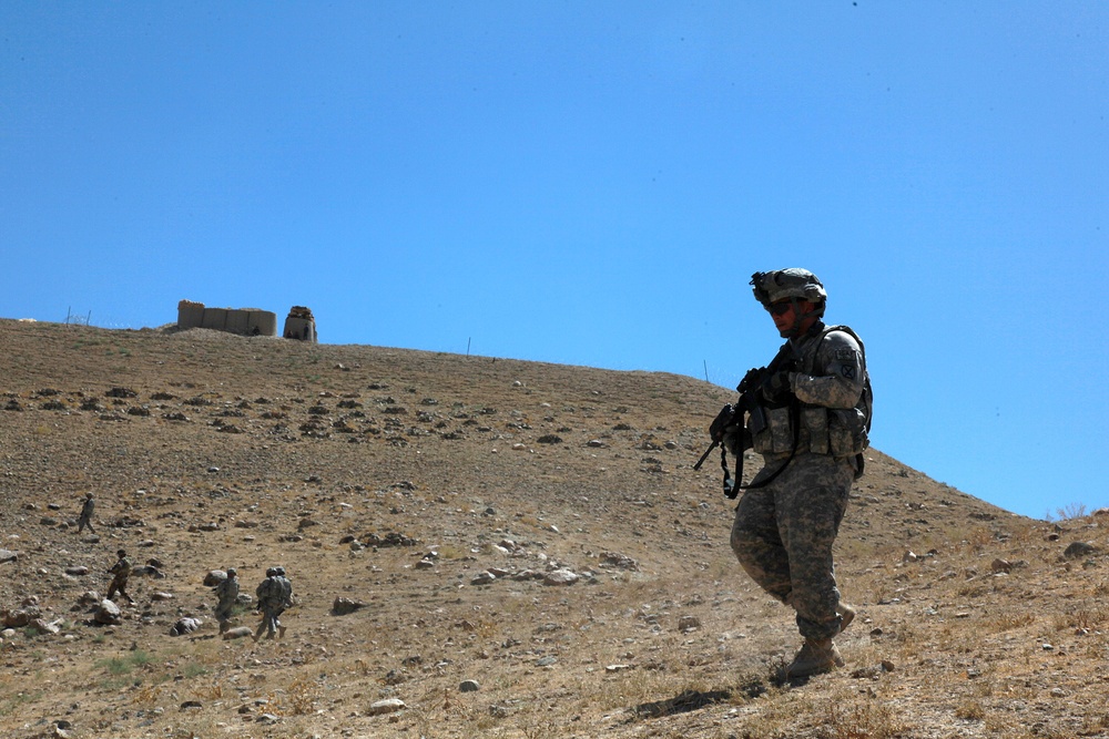 Dismounted patrol and construction in Logar province