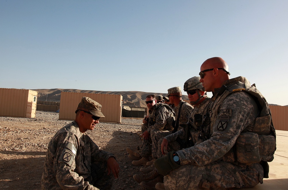 Dismounted patrol and construction in Logar province