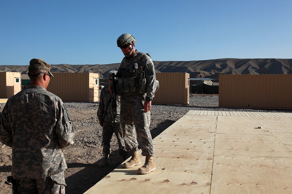 Dismounted patrol and construction in Logar province