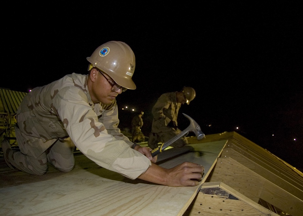 NMCB-74 Builds Super SWA-Huts