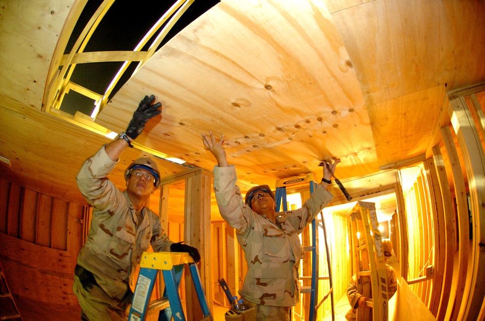 NMCB-74 Builds Super SWA-Huts