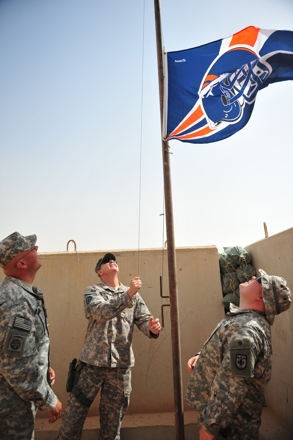 Broncos Flag Raised at Camp Ramadi, Iraq