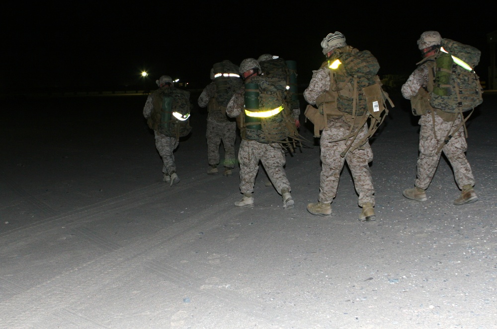 22nd Expeditionary Unit Marines and Sailors conduct hike