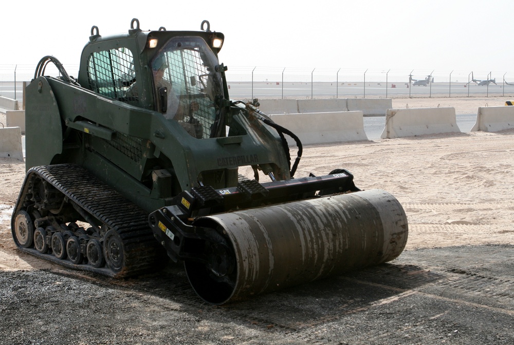 Combat Logistics Battalion 22 engineers pave road