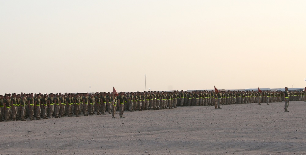 22nd Marine Expeditionary Unit celebrates hump-day with motivational run