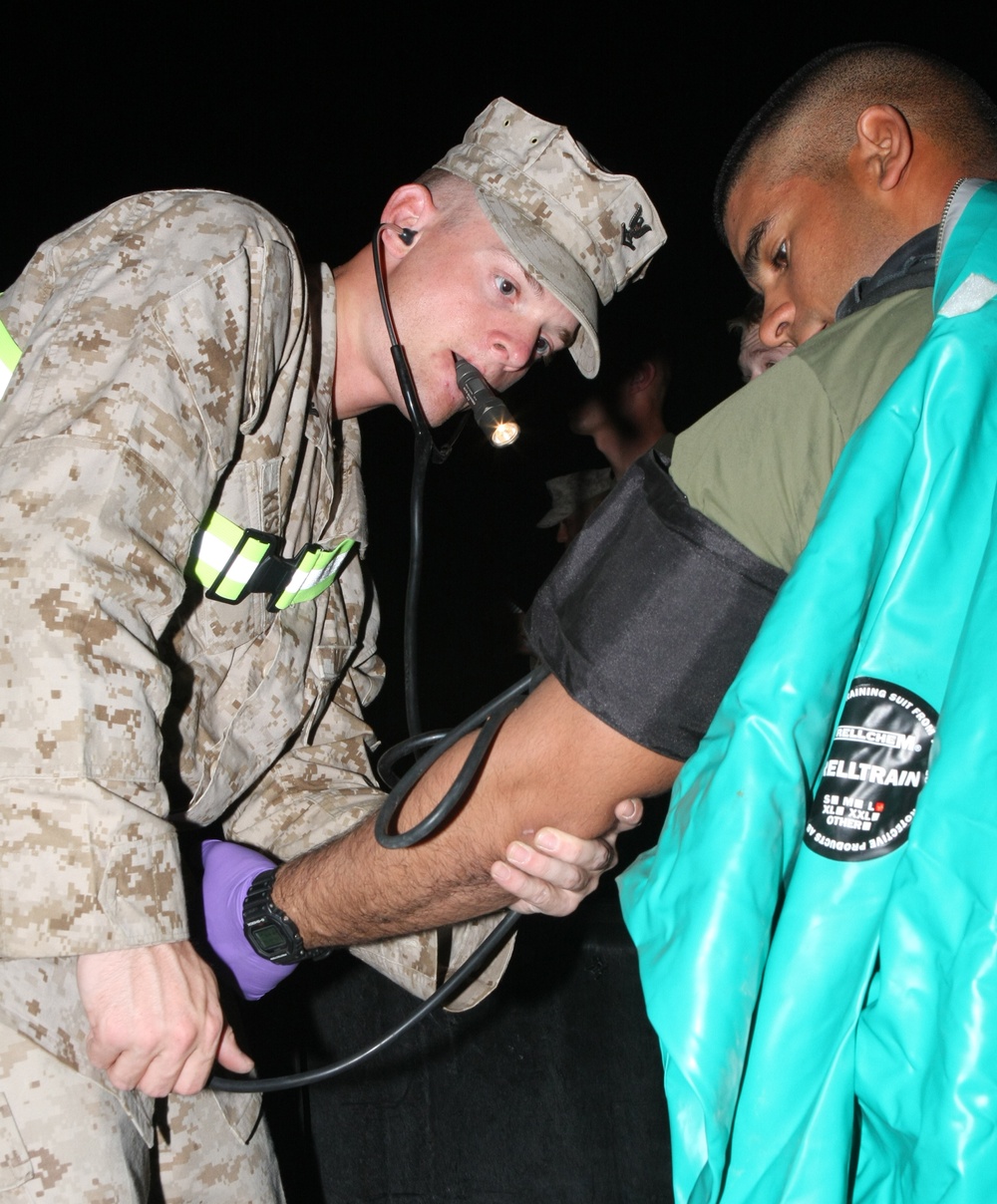 22nd Marine Expeditionary Unit Marines join Army in joint chemical training