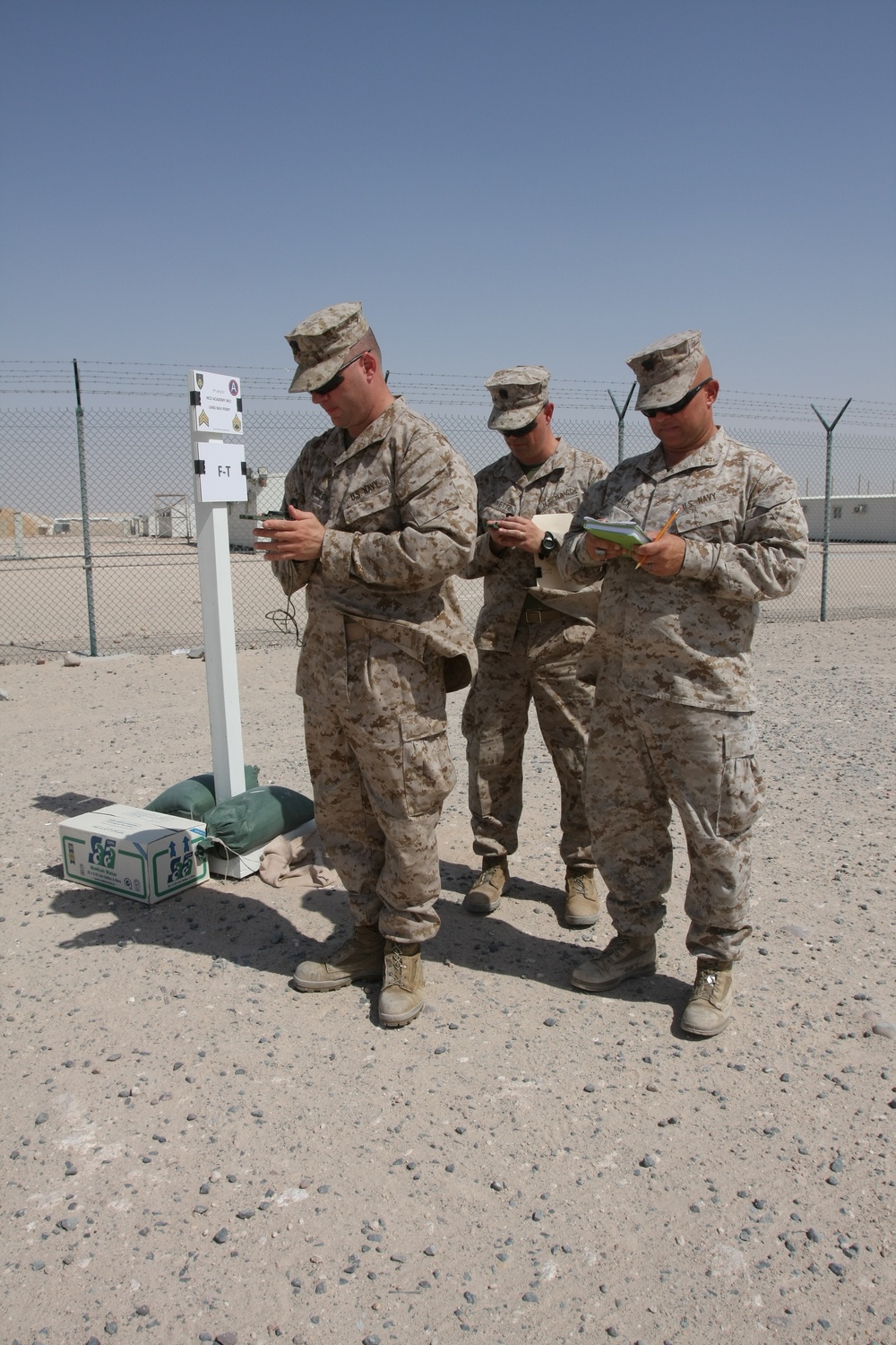 22nd MEU Naval Officers conduct land navigation for FMF pin