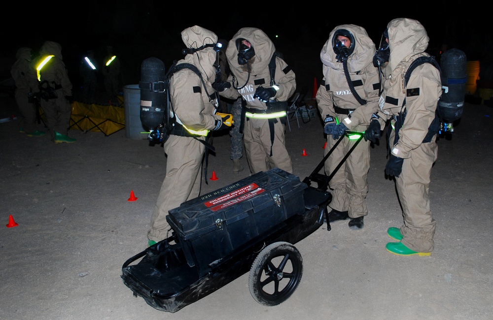 Alabama Guardsmen perform Chemical Training with Marine Expeditionary Unit