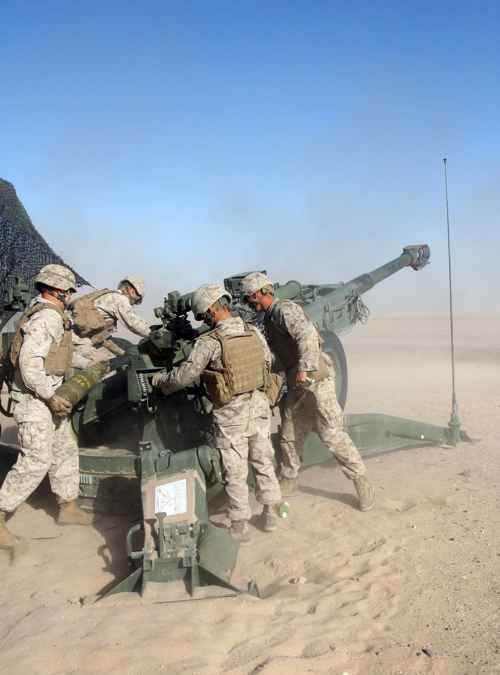 Conversations and down time on the Sierra Battery gun line