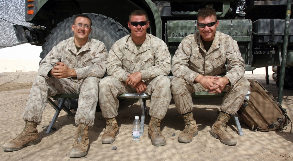 Conversations and down time on the Sierra Battery gun line