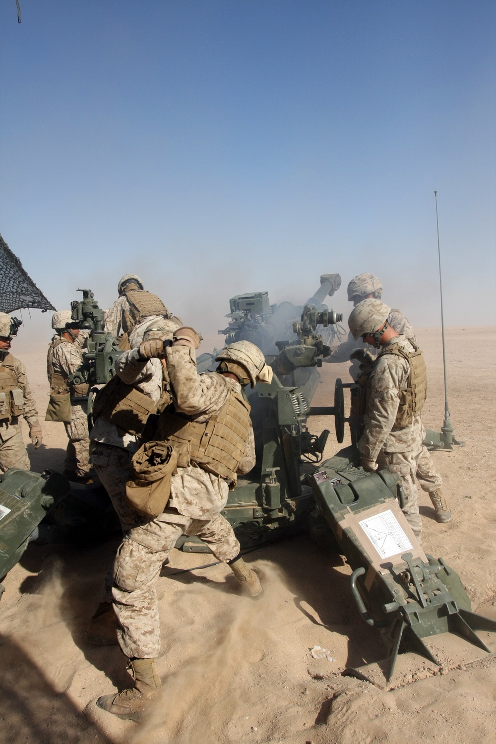 Conversations and down time on the Sierra Battery gun line