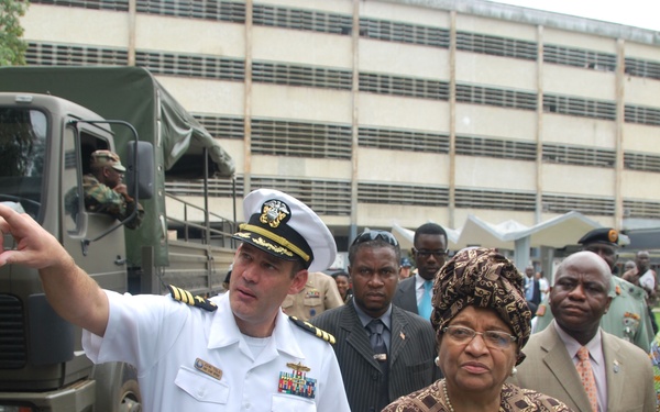 Liberian President Accepts Project Handclasp Donation from HVS Swift