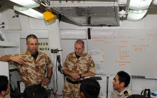 Officers visit Anzio from JS Harusame