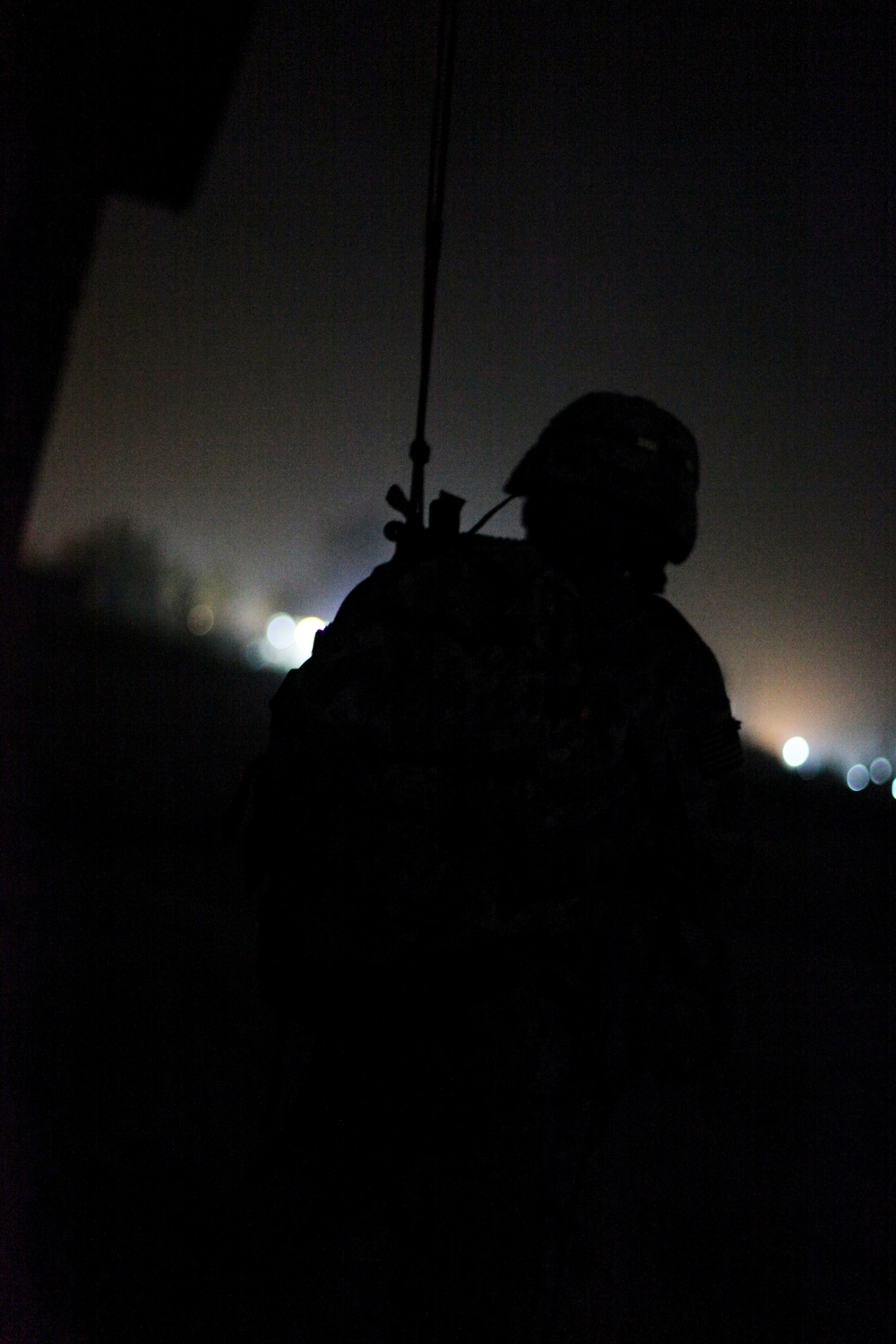 Cavalry soldiers conduct night patrol