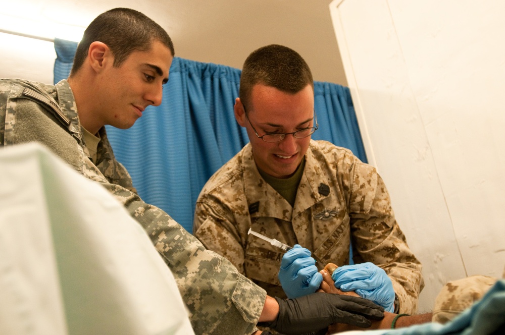 Paratrooper medics replace corpsmen at Camp Ramadi, Iraq