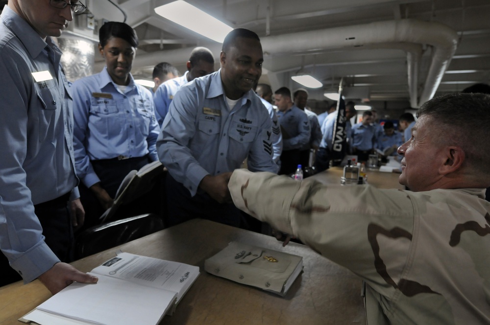 MCPON Rick West visits USS Ronald Reagan