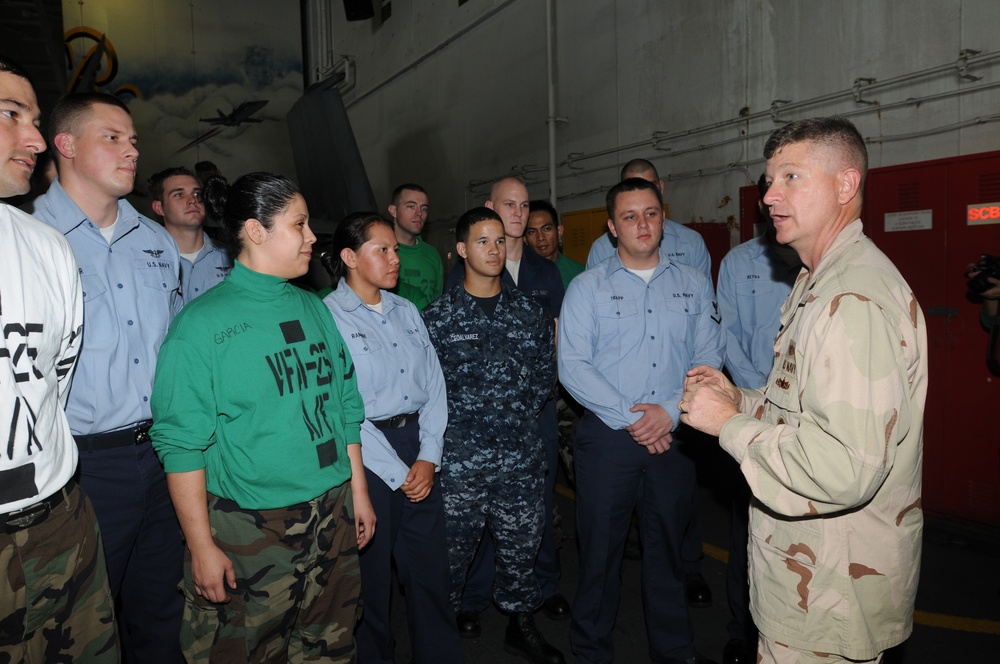 MCPON Rick West visits USS Ronald Reagan