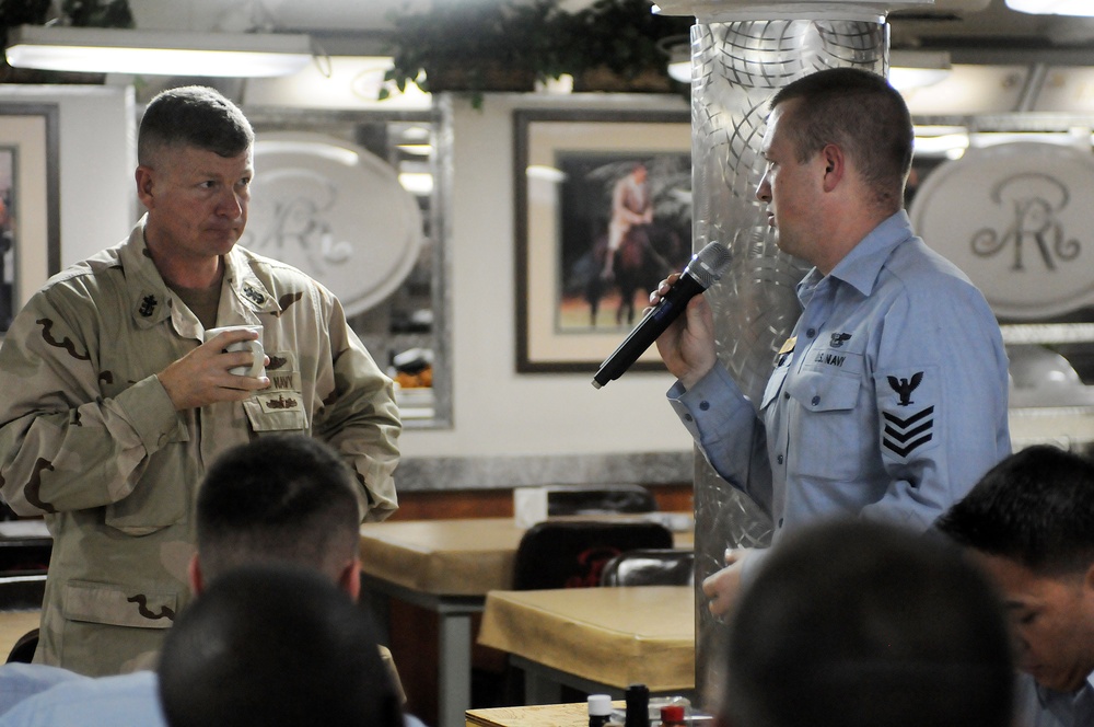 MCPON Rick West visits USS Ronald Reagan