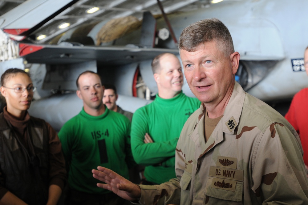 MCPON Rick West visits USS Ronald Reagan