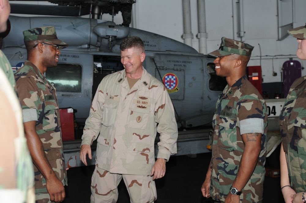 MCPON Rick West visits USS Ronald Reagan