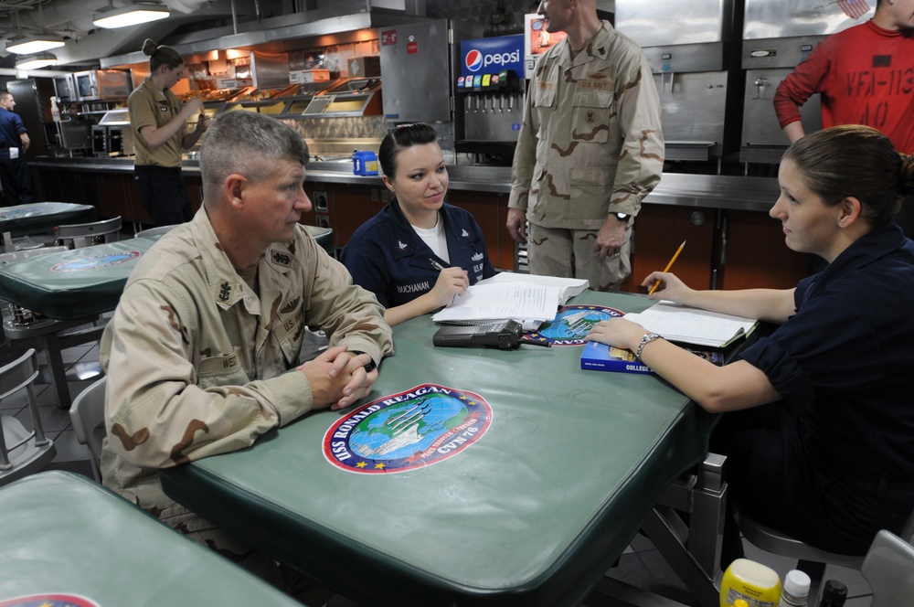 MCPON Rick West visits USS Ronald Reagan