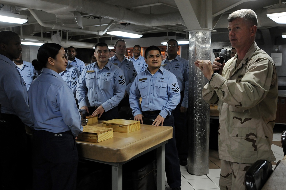 MCPON Rick West visits USS Ronald Reagan