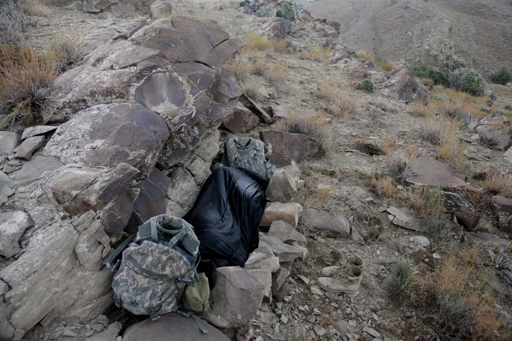 Soldiers rest overnight after patroling Paktika province