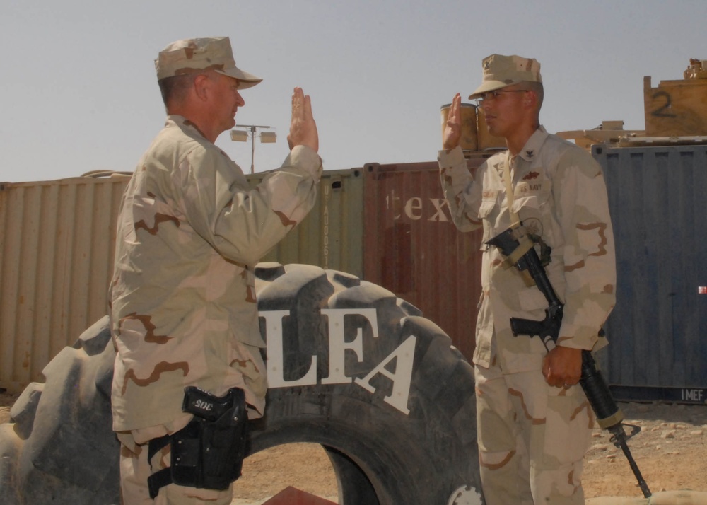 MCPON West Administers Oath of Enlistment at Camp Natasha