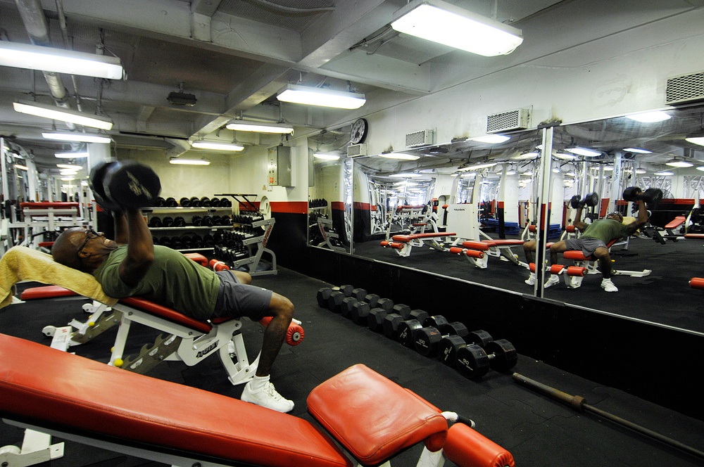 Exercising aboard the USS Harry S. Truman
